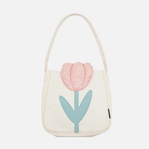 3d tulip flowers handbag   chic & crafted floral accessory 4453