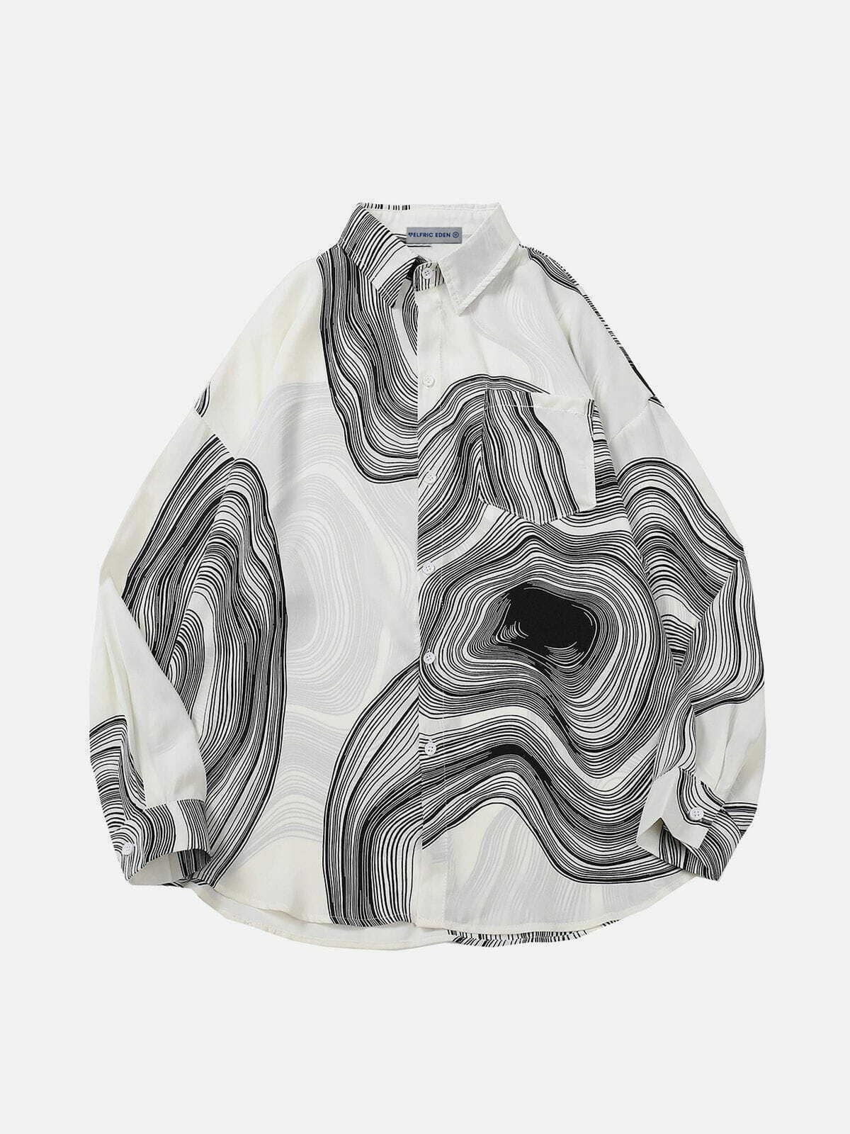 abstract pattern shirt youthful & trendy long sleeve 3241