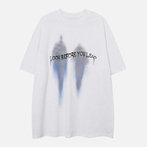 abstract portrait tee   youthful & dynamic print design 7205