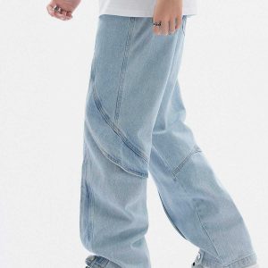 artistic cut jeans with edgy design   streetwear essential 6945