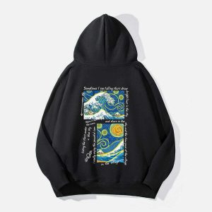 artistic oil painting hoodie thick & vibrant streetwear 5482