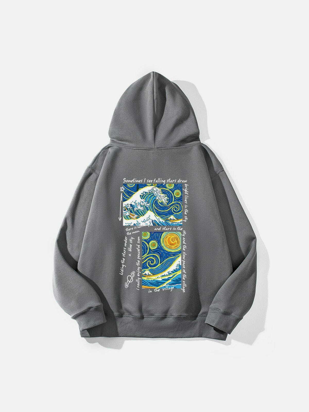 artistic oil painting hoodie thick & vibrant streetwear 7798