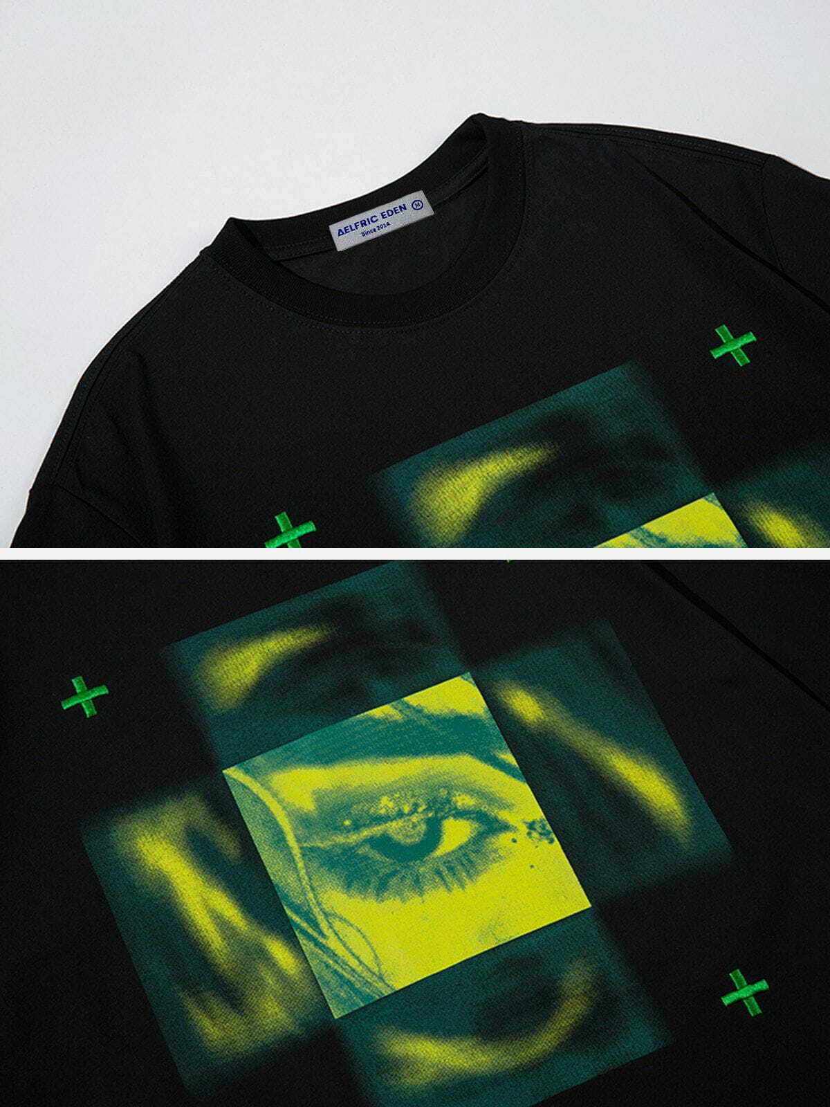 blurring eye print tee edgy & retro streetwear 4465