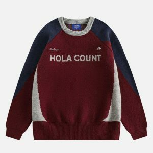bold color block sweater   youthful & trendy streetwear 5668
