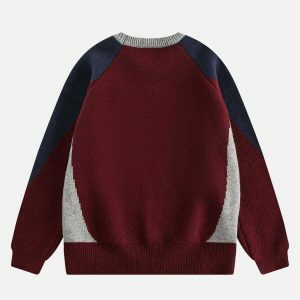 bold color block sweater   youthful & trendy streetwear 6862