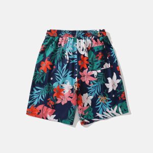 botanical print shorts   youthful & vibrant summer style 6961