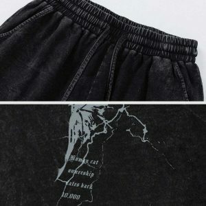 butterfly distressed washed shorts   edgy streetwear essential 8899