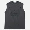 butterfly print vest distressed & edgy streetwear 5567
