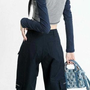 casual multi pocket pants with drawstring   urban chic 2128