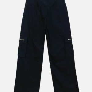 casual multi pocket pants with drawstring   urban chic 2661