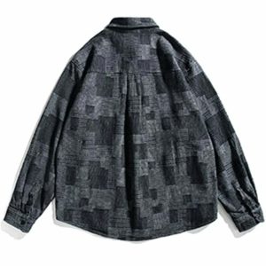 checkered print shirt long sleeve youthful design 4492