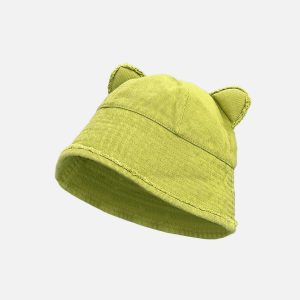 chic bear ears hat   youthful & quirky streetwear accessory 8624