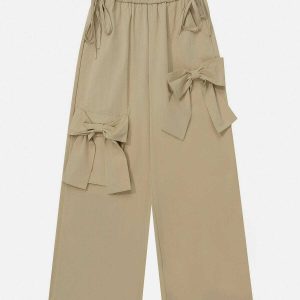 chic big bow pants   youthful & trending streetwear 5315