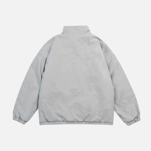 chic big pocket coat solid color & winter essential 8269