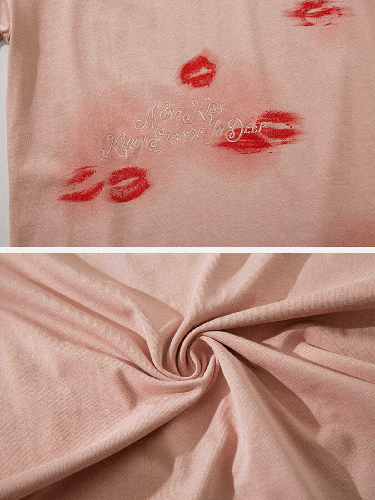 chic blow kisses tee with vibrant embroidery detail 2052