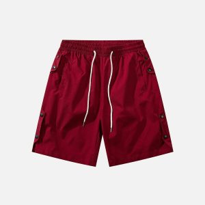 chic buckle decor shorts   sleek solid & urban trendy 7059
