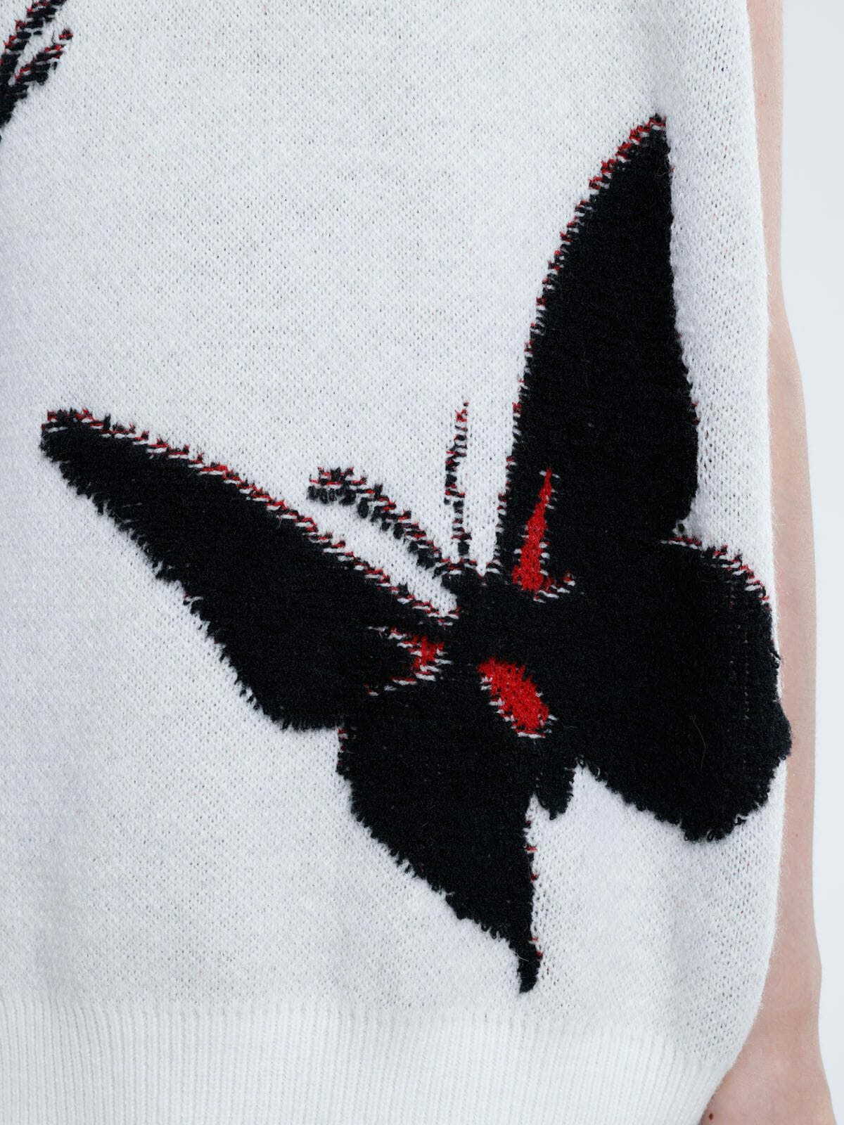 chic butterfly jacquard vest youthful & trendy knit 1000