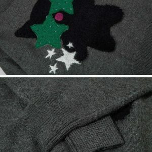 chic cat jacquard sweater   youthful & trendy design 8139