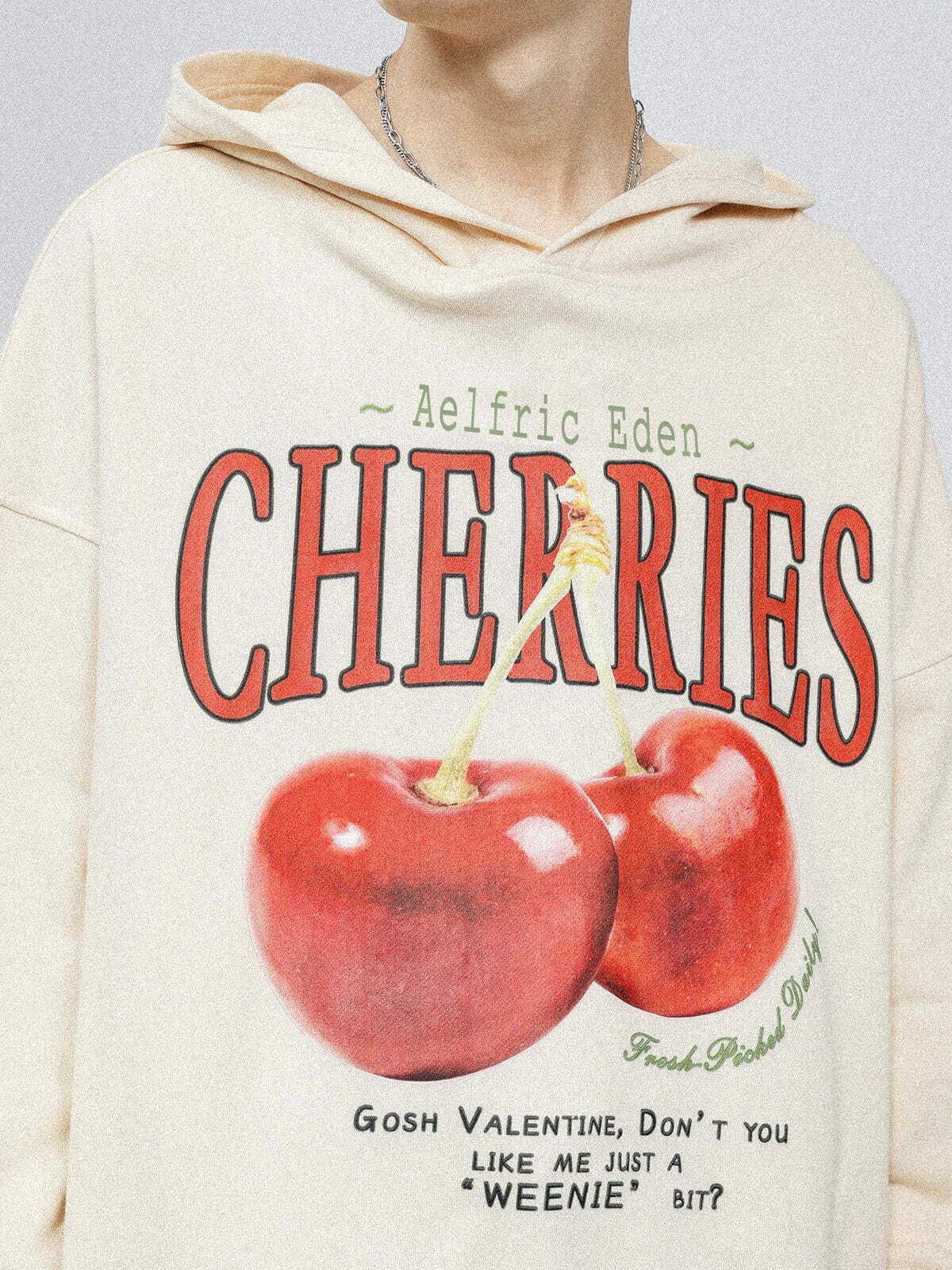 chic cherries hoodie   youthful & trendy streetwear 3804