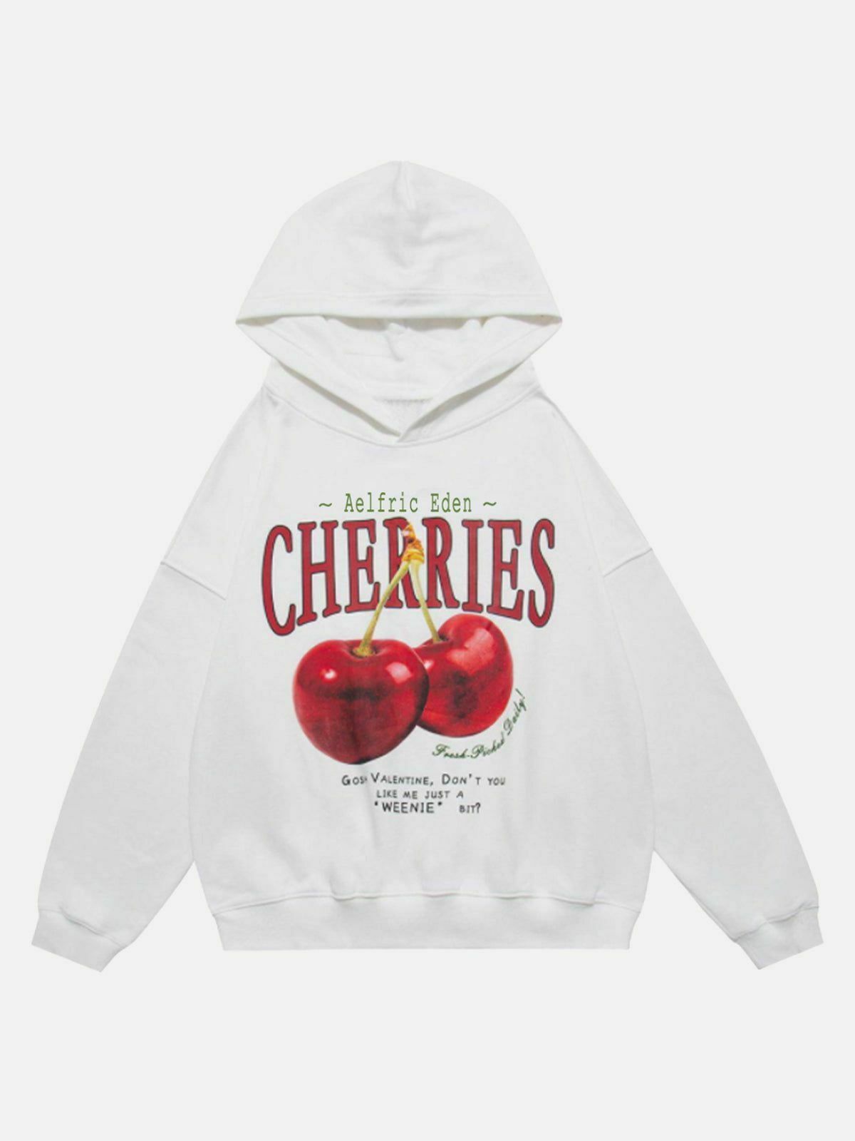 chic cherries hoodie   youthful & trendy streetwear 6268