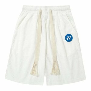chic corduroy square shorts   youthful urban appeal 1193