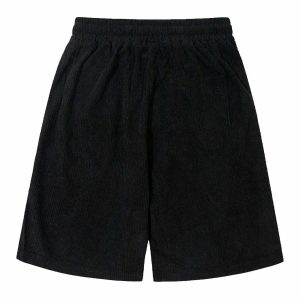 chic corduroy square shorts   youthful urban appeal 2246