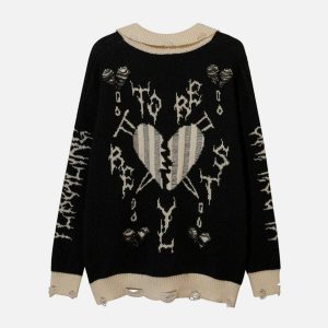 chic embroidered polo sweater love inspired design 3468