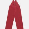 chic embroidery cherry overalls youthful streetwear appeal 3373