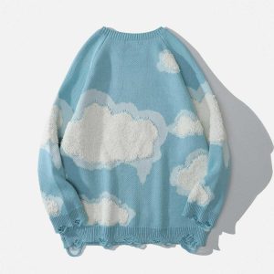 chic flocking cloud sweater   youthful & trendy design 4088