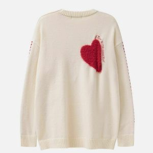 chic flocking heart sweater   youthful urban appeal 2618