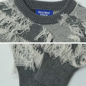 chic fringe tassel sweater   youthful & trendy appeal 5492