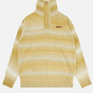 chic high collar wool sweater   youthful & sleek design 3790