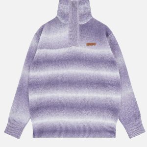 chic high collar wool sweater   youthful & sleek design 4440