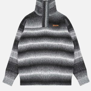 chic high collar wool sweater   youthful & sleek design 7311