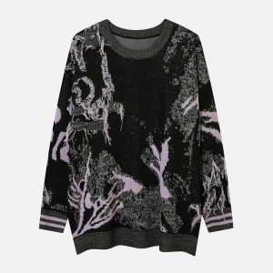chic hole knit sweater   youthful & trendy streetwear 8755