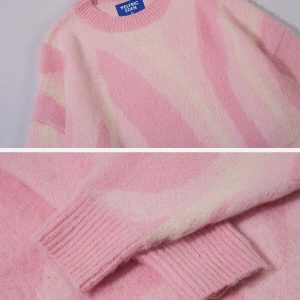 chic irregular stripe sweater   wool blend urban appeal 4655