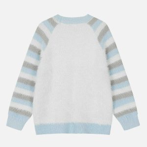 chic jacquard cat sweater   youthful & trendy design 5954