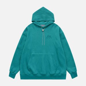 chic knit solid hoodie   sleek design & urban appeal 1294