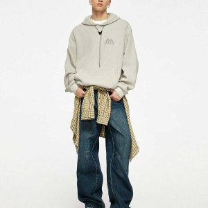 chic knit solid hoodie   sleek design & urban appeal 4504