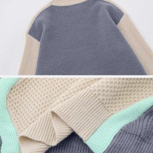 chic minimalism color block sweater   urban y2k style 2770