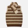 chic neckerchief stripe vest   youthful & trending style 3965