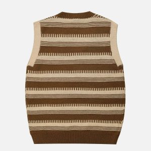 chic neckerchief stripe vest   youthful & trending style 6992