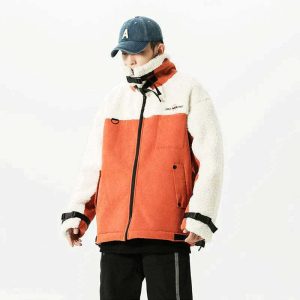 chic orange wool jacket sleek design & vibrant hue 1131