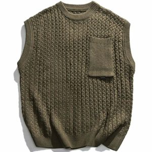 chic pure color sweater vest minimalist & versatile style 2212