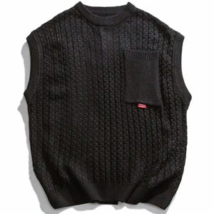 chic pure color sweater vest minimalist & versatile style 3987