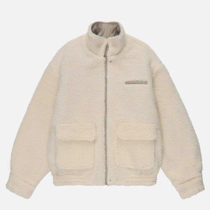 chic reversible sherpa bomber   urban & youthful appeal 6484