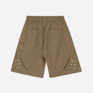 chic ripple button shorts   youthful urban trendsetter 8144