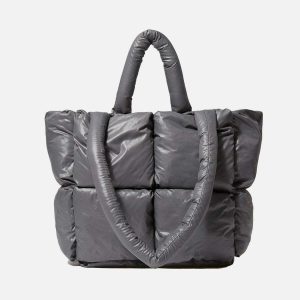 chic solid color quilted bag   down filled & luxurious 2601
