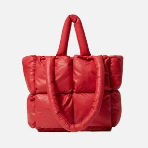 chic solid color quilted bag   down filled & luxurious 6511