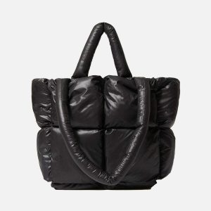 chic solid color quilted bag   down filled & luxurious 6870